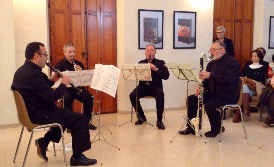 Estreno del Cuarteto Antella por el Cuarteto "In Memoriam": Francisco Martinez, Jose Sales, Eladio Barber y Salvador Vidal. Antella, diciembre de 2014.